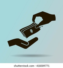 money cash vector icon. dollars
