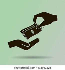 money cash vector icon. dollars
