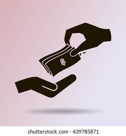 money cash vector icon. dollars