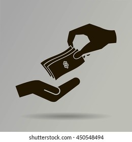 money cash vector icon. dollars