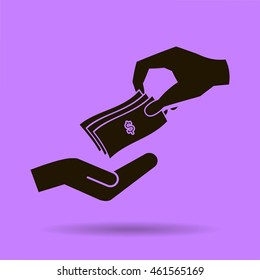 money cash vector icon. dollars
