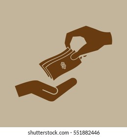 money cash vector icon. dollars