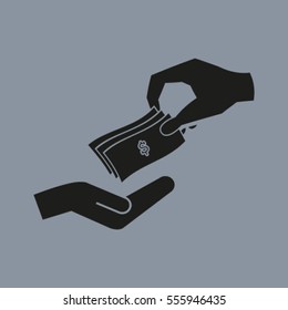 money cash vector icon. dollars