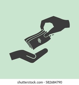 money cash vector icon. dollars