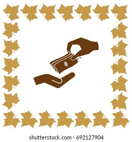 money cash vector icon. dollars