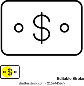 Money Cash Vector Line Icon