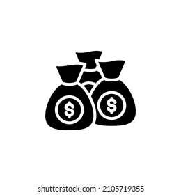 Dinero, Efectivo, Riqueza, Icono Sólido de Pago, Vector, Ilustración, Plantilla De Logotipo. Idóneo Para Muchos Fines.