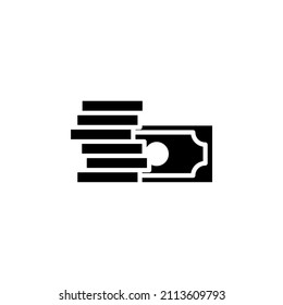Dinero, Efectivo, Riqueza, Pago Sólido Icono Diseño Simple Adecuado Para Cualquier Propósito