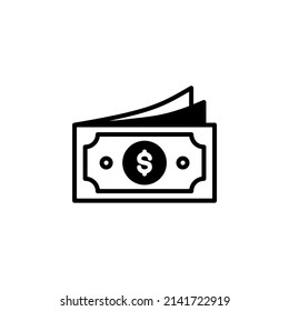 Money, Cash, Wealth, Payment Solid Line Icon Vector Illustration Logo Template. Suitable For Many Purposes.