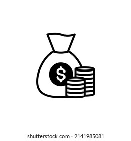 Money, Cash, Wealth, Payment Solid Line Icon Vector Illustration Logo Template. Suitable For Many Purposes.