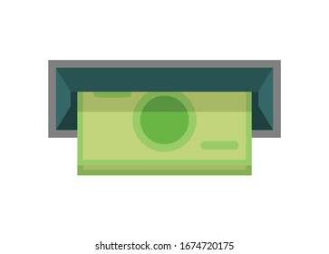 Money cashout. Simple flat illustration.