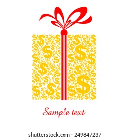 Money. Celebration background with gift boxes and place for your text. vector illustration 