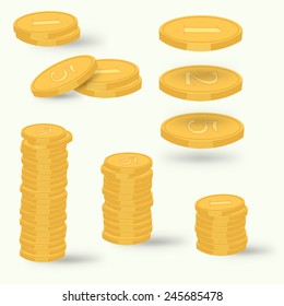 Money cent coin isolated illustration, great for your presentation, infographic