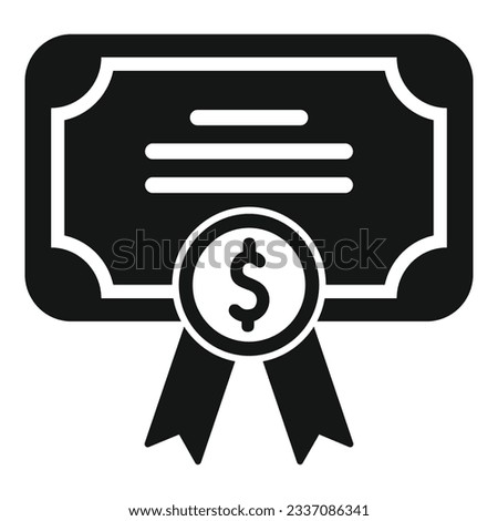 Money certificate icon simple vector. Coin reserve. Deposit loan