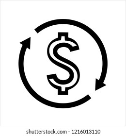 Money Change Icon, Currency Change Icon Vector Art Illustration
