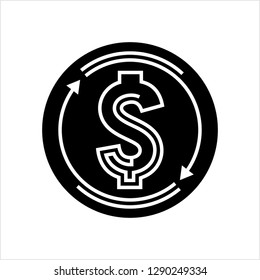 Money Change Icon, Currency Change Icon Vector Art Illustration