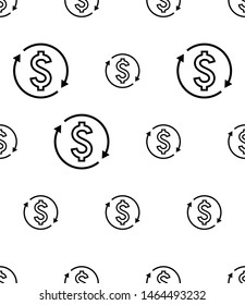 Money Change Icon Seamless Pattern, Currency Change Icon Vector Art Illustration