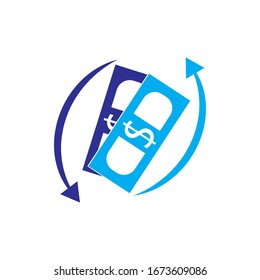 money changer, dollar illustration logo vector