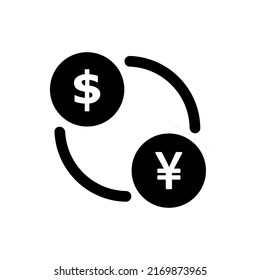 Money Changer Icon Dollar To Yen And Yen To Dollar. Best Money changer Icon For Mobile Apps. Especially the dollar to yen currency change icon.