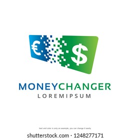 Money Changer Logo Template Design Vector, Emblem, Concept Design, Creative Symbol, Icon