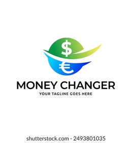 Money Changer Logo Vorlage Design Vektorgrafik