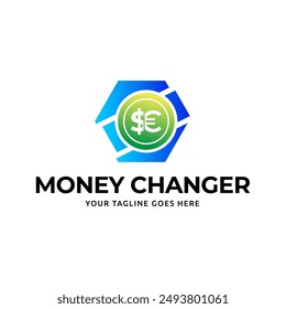 Money Changer Logo Template Design Vector