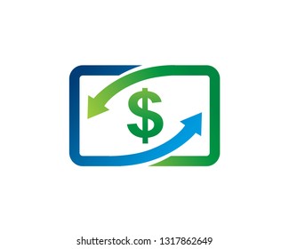 Money Changer Logo Template, Icon, Symbol - Vector