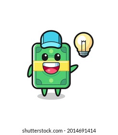 money character cartoon getting the idea , cute style design for t shirt, sticker, logo element
