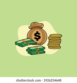 money character mascot logo design vector illustration