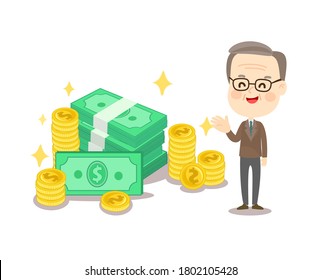 Vector de caracteres de dinero en segundo plano