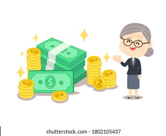 Money Character Vector on Background