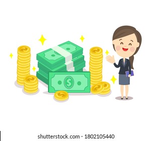 Money Character Vector on Background