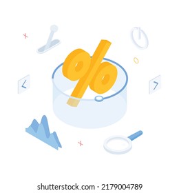 Money, chart, graph, diagram, presentatnion, spreadsheet, economy, finance, technology.Isometric vector illustration flat design isolated.