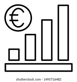 Money Chart Icon, Vector Illustration, Business Outline