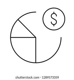 money chart line icon vector  isolated illustration editable