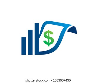 Money Chart Logo Template, Icon, Symbol