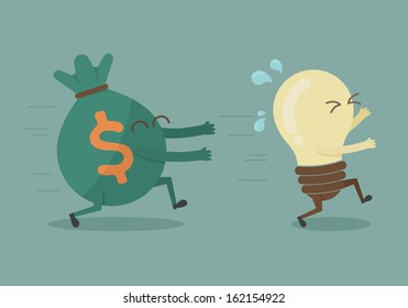 Money chasing ideas , eps10 vector format