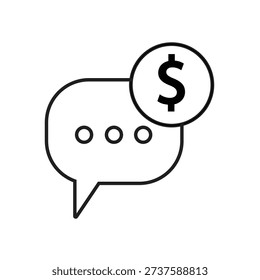 Money Chat Bubble Outline Icon