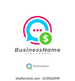 Money Chat logo vector template, Creative Money logo design concepts