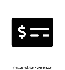 money check alt Icon. Flat style design isolated on white background. Vector illustration