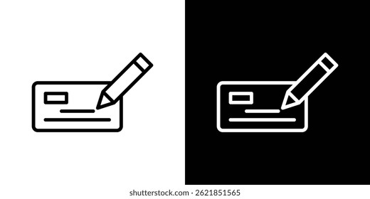 Money check icon concept stroke on white background
