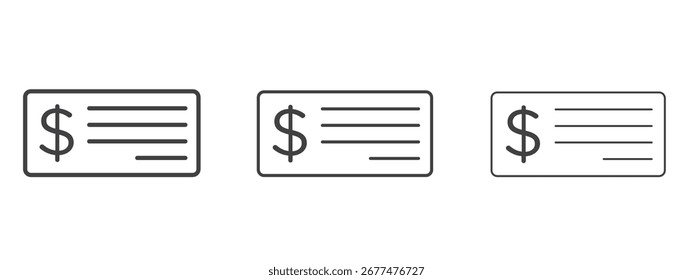 Money check icon design, adequado para web, infográficos, interface e aplicativos.
