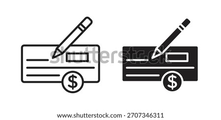 Money check icon. flat and stroke style Collection. simple symbol