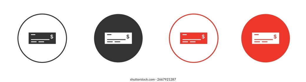Money check icon for logo, vector sign symbol for design