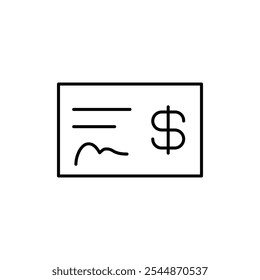 Ícone de cheque monetário Vetor de estrutura de tópicos para interface do usuário da Web