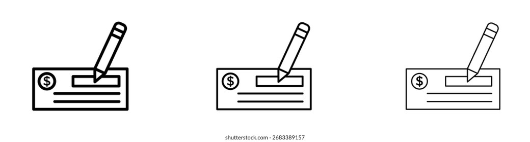 Icono de cheque de dinero Arte vectorial Ilustración