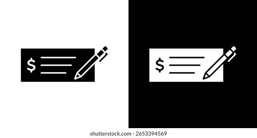 Gráficos escalables del Vector del icono del cheque de dinero