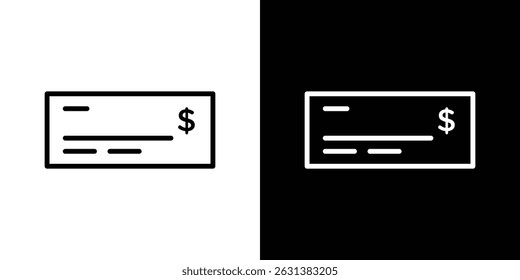 Money check icon vector for web, computer and mobile apps