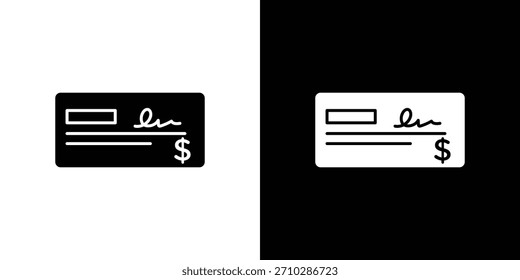 Iconos de cheque de dinero. Estilo sólido simple. Ilustración vectorial de glifos aislada