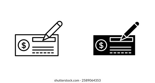 Money check icons thin line illustrations designs